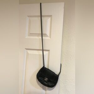 Chanel mini calfskin Black Leather Chain Strap Bag